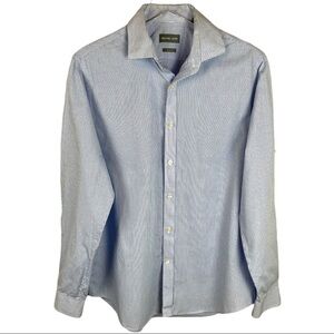 MICHAEL KORS MENS MICRO CHECK SLIM FIT BUTTON DOWN LONG SLEEVE SHIRT